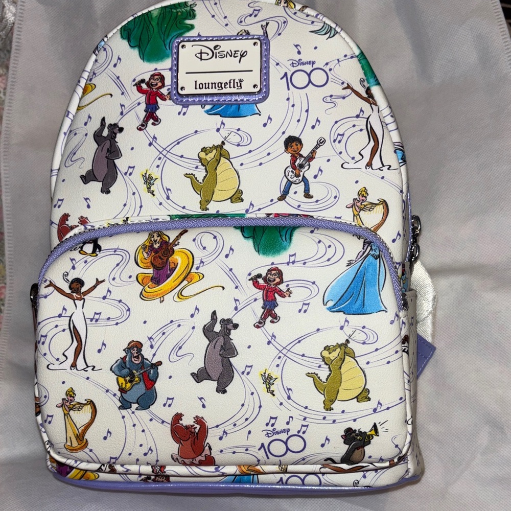 Loungefly Disney 100th Anniversary Backpack - White and Multicolor Tiana